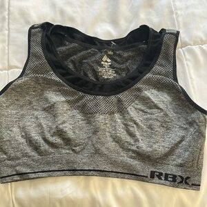 RBX Heathered Gray and Black Sports Bra